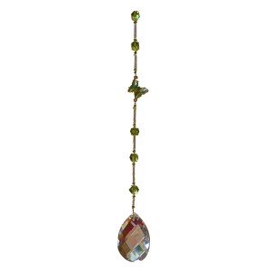 Crystal Rainbow Pear 50mm Glass Beads Butterfly (CRB023F)